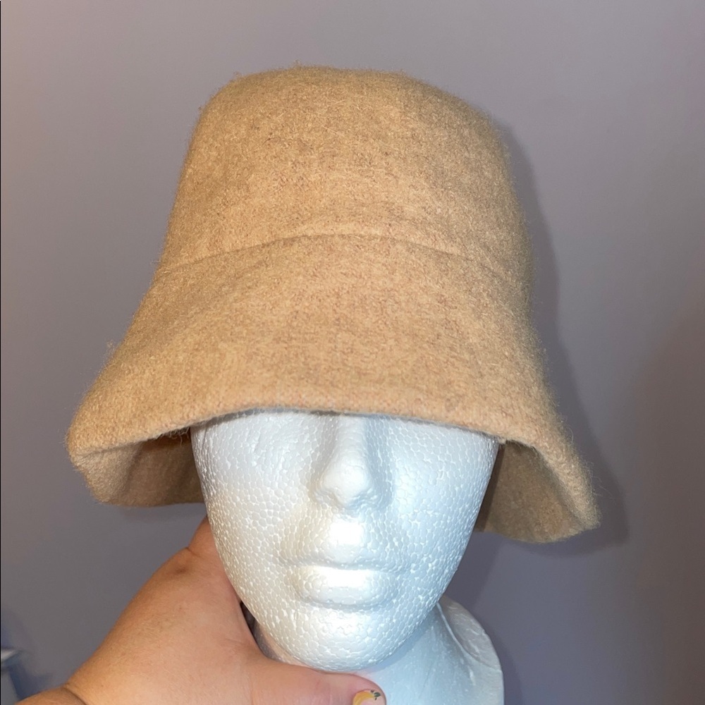 Liz Claiborne Y2K Camel Tan Wool Rabbit Hair Angora Bucket Hat OS
